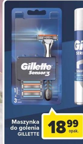 Carrefour Maszynka do golenia + 3 wkłady gillette sensor oferta