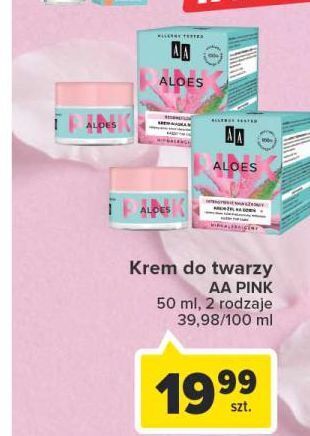 Carrefour Krem-żel intensywnie nawilżający do twarzy aa aloes pink oferta