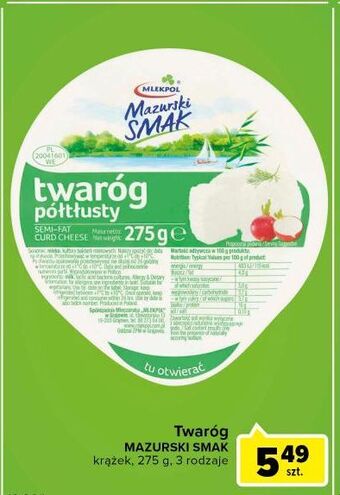 Carrefour Express Twaróg półtłusty mazurski smak oferta
