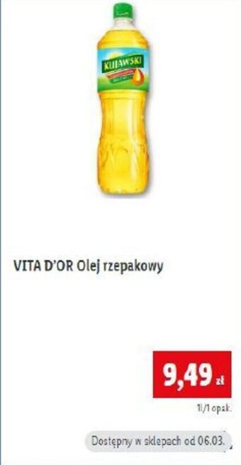 Lidl Vita D'Or Olej rzepakowy 1l oferta