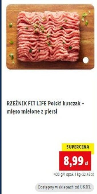 Lidl Rzeźnik Fit Life Polski kurczak - mięso mielone z piersi 400g oferta
