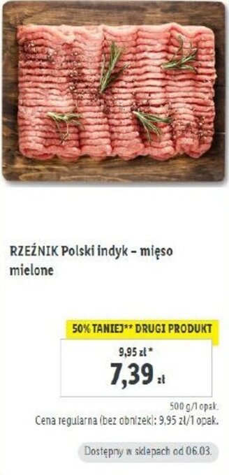 Lidl Rzeźnik Polski indyk - mięso mielone 500g oferta