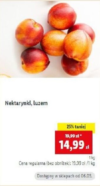 Lidl Nektarynki 1kg oferta