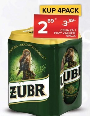 Spiżarnia Smakosza Żubr piwo jasne 2 l (4 x 0,5 l) oferta