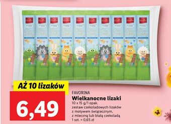 Lidl Lizaki wielkanocne z czekolady mlecznej i białej favorina oferta