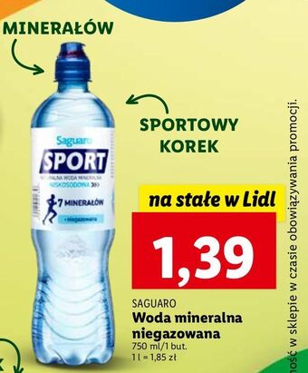 Lidl Woda niegazowana saguaro sport oferta