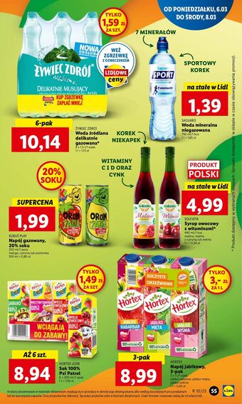 Lidl Woda delikatnie musująca żywiec zdrój oferta