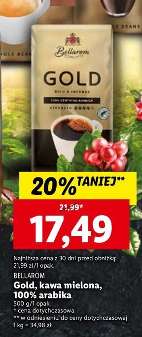 Lidl Kawa bellarom gold 100% arabica oferta
