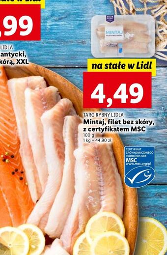 Lidl Mintaj filet bez skóry targ rybny lidla oferta