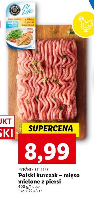 Lidl Mięso mielone z piersi kurczaka rzeźnik codzienna dostawa fit life oferta