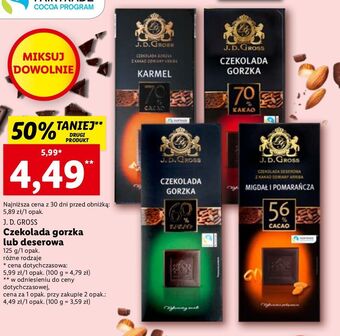 Lidl Czekolada gorzka 70 % j.d.gross oferta