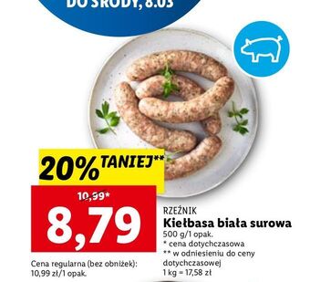 Lidl Kiełbasa biała surowa rzeźnik codzienna dostawa oferta