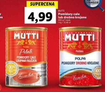 Lidl Pomidory całe bez skórki mutti oferta