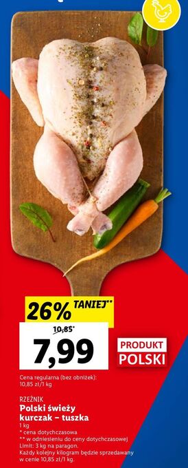Lidl Tuszka kurczaka rzeźnik codzienna dostawa oferta