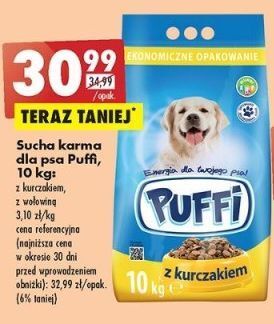 Biedronka Sucha karma dla psa z wołowiną puffi oferta