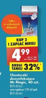 Biedronka Chusteczki dezynfekujące mr magic oferta