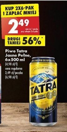 Biedronka Piwo tatra jasne pełne oferta