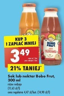 Biedronka Nektar jabłko i truskawka bobo frut oferta