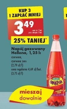 Biedronka Oranżada czerwona zero hellena oferta