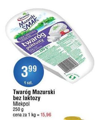 E.Leclerc Twaróg półtłusty bez laktozy mazurski smak oferta