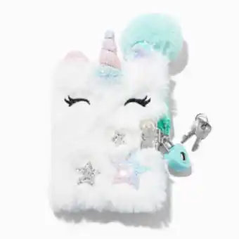 Claire's Claire's club glitter star unicorn mini plush lock diary oferta