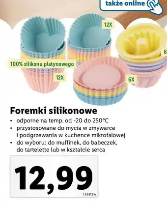 Lidl Foremki silikonowe na babeczki oferta