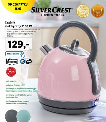 Lidl Czajnik elektryczny 3100 w silvercrest oferta