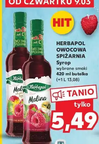 Kaufland Syrop malina z kwiatem lipy herbapol owocowa spiżarnia oferta