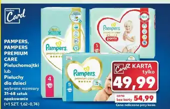 Kaufland Pieluchomajtki junior 5 pampers premium care pants oferta