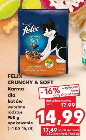 Kaufland Karma dla kota wołowina i kurczak z warzywami purina felix crunchy soft oferta