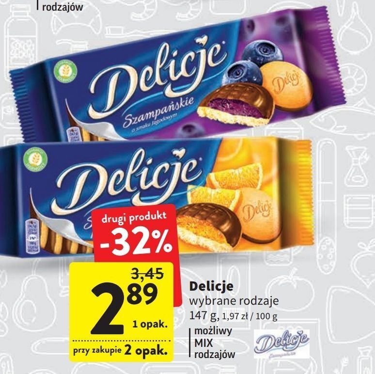 Promocja Ciastka z galaretką jagodową delicje szampańskie w Intermarche