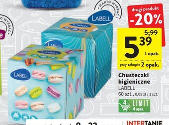 Intermarche Chusteczki higieniczne 3-warstwowe labell oferta