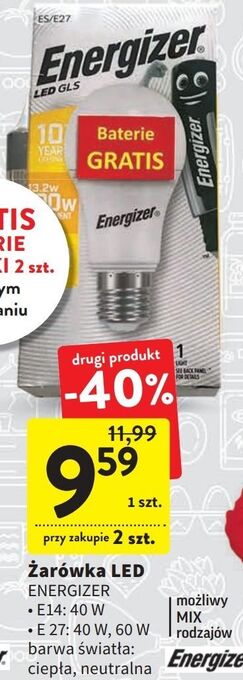 Intermarche Żarówka e27 40w energizer oferta