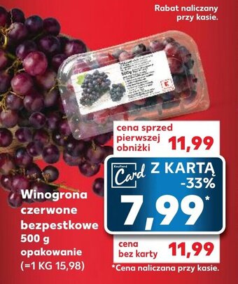 Kaufland Winogrona czerwone bezpestkowe 500g oferta