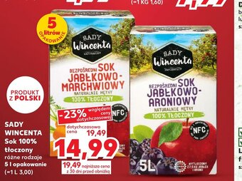 Kaufland Sady Wincenta Sok 100% tłoczony 5l oferta
