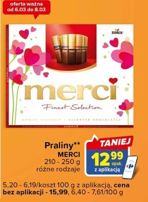 Carrefour Express Merci finest selection kolekcja czekoladek 250 g oferta