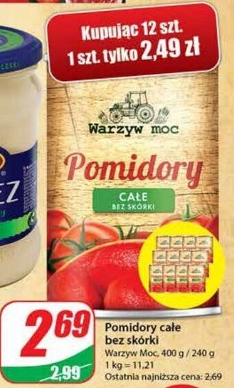 Dino Pomidory całe bez skórki warzyw moc oferta