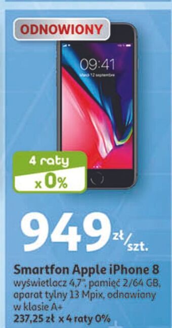 Auchan Smartfon 64 gb czarny apple iphone 8 oferta