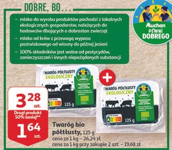 Auchan Twaróg półtłusty ekologiczny auchan pewni dobrego oferta