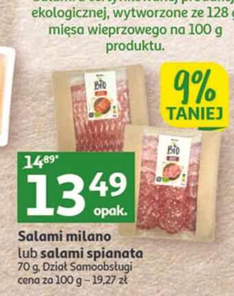 Auchan Salami spinata auchan bio oferta