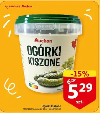 Auchan Ogórki kiszone 500/1100g oferta