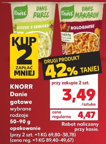 Kaufland Knorr danie gotowe 50-90g oferta