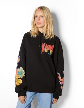 Bershka Wzorzysta bluza z kapturem oferta