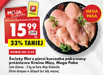 Biedronka Kraina Mięs Świeży filet z piersi kurczaka pakowany próżniowo 1kg oferta