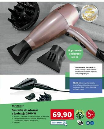 Lidl Suszarka do włosów z jonizacją 2400 W oferta