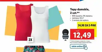 Lidl Topy damskie, 2 szt.** oferta