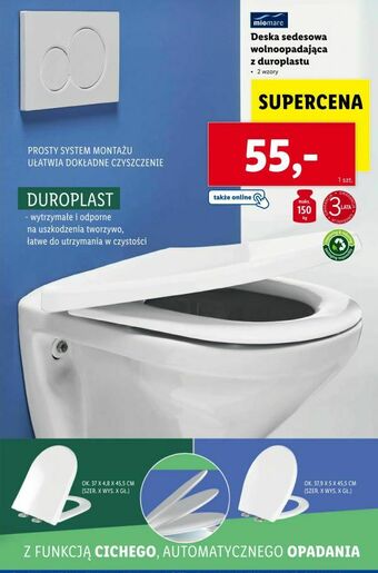 Lidl Deska sedesowa wolnoopadająca z duroplastu oferta
