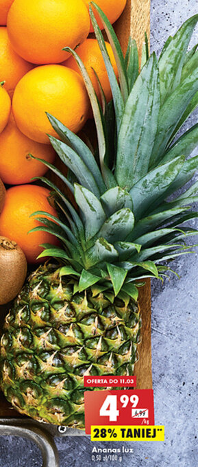 Biedronka Ananas luz 1kg oferta