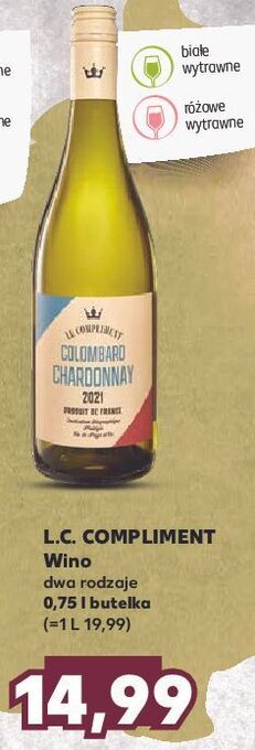 Kaufland Wino le compliment colombard chardonnay oferta