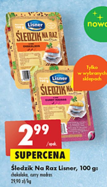 Biedronka Lisner Śledzik na raz 100g oferta